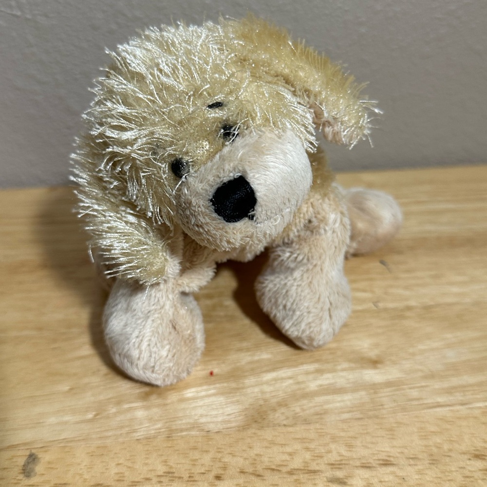 GANZ Fluffy Tan and Cream Plush Puppy